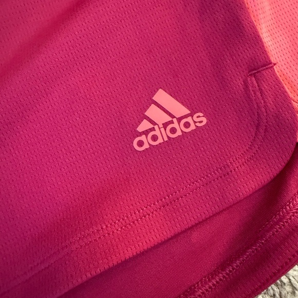 adidas Women's Athletic Shorts - Red, White, Pink - Picture 2 of 4